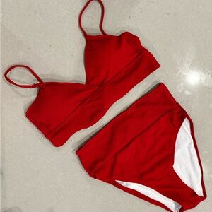 SHEIN Red Bikini Swimwear Set